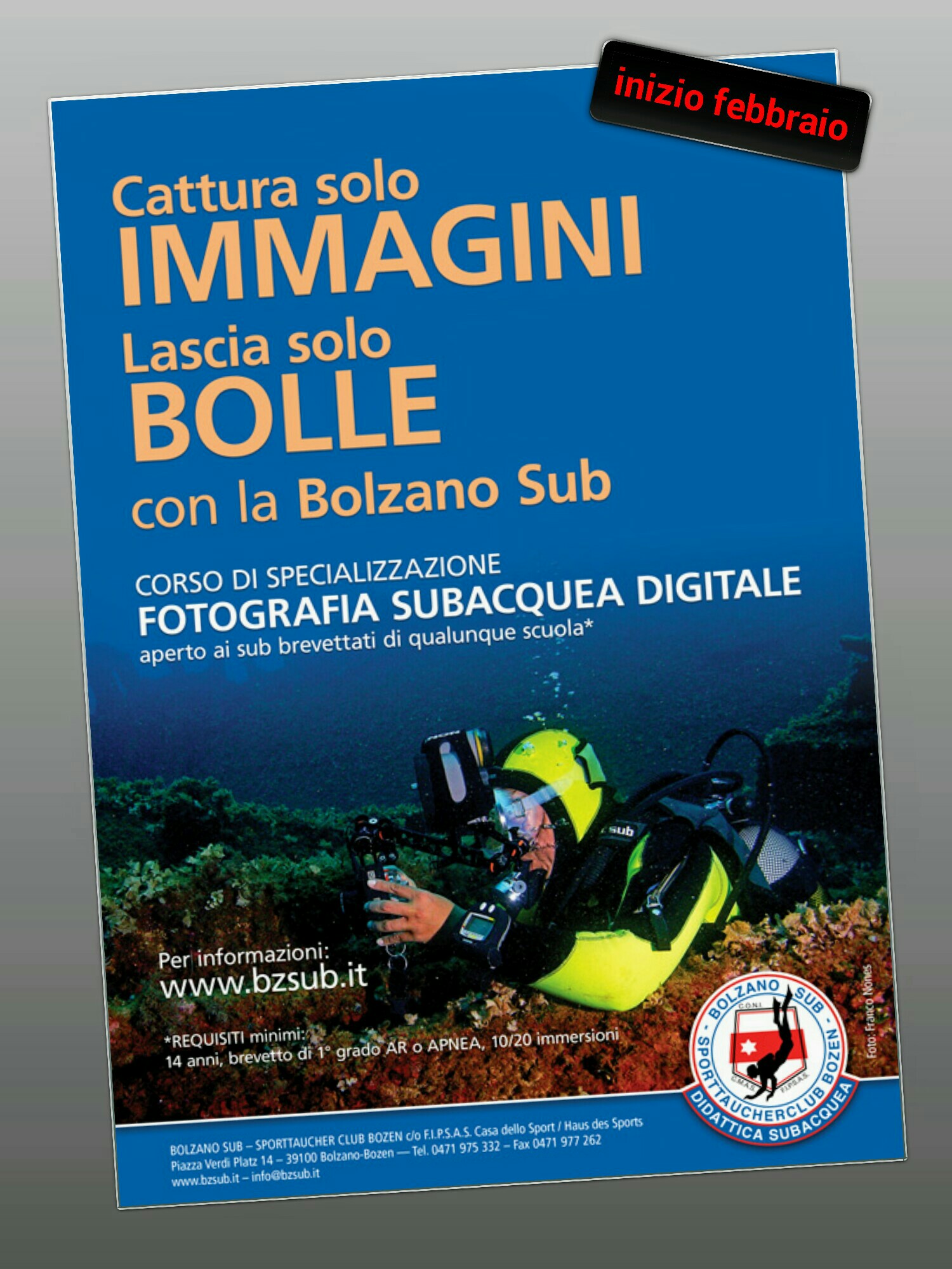 Corso di Specializzazione Fotografia Subacquea Digitale